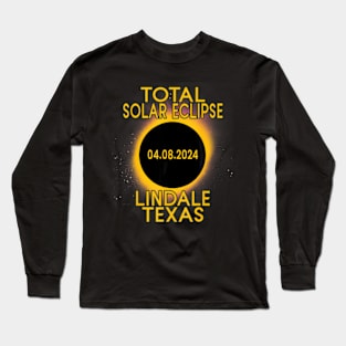 Total Solar Eclipse 2024 Lindale Texas Path Of Totality Tx Long Sleeve T-Shirt